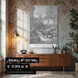 Lions Attack Disobedient Men - Gustave Dore Dramatic Beast Scene canvas wall art