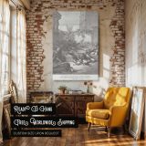 Lions Attack Disobedient Men - Gustave Dore Dramatic Beast Scene canvas wall art - Image 3