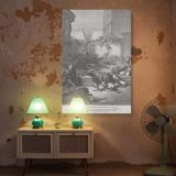 Lions Attack Disobedient Men - Gustave Dore Dramatic Beast Scene canvas wall art - Image 5