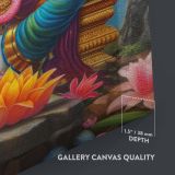 Lord Ganesha - Golden Throne with Sweets in Sacred Backdrop By Unknown Indian Artist canvas wall art - Image 3
