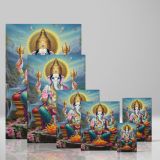 Lord Ganesha - Golden Throne with Sweets in Sacred Backdrop By Unknown Indian Artist canvas wall art - Image 4