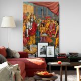 Lord Shiva Awaiting Parvati - Mythological Royal Setting By Unknown Indian Artist canvas wall art