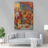 Lord Shiva Awaiting Parvati - Mythological Royal Setting By Unknown Indian Artist canvas wall art - Image 5