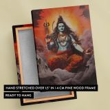 Lord Shiva Meditating - Mountain Scene with Trident and Glow canvas wall art - Image 6