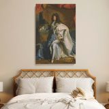 Louis XIV Portrait - Regal Blue Robes by Hyacinthe Rigaud as Royal Wall Canvas