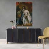 Louis XIV Portrait - Regal Blue Robes by Hyacinthe Rigaud as Royal Wall Canvas - Image 4