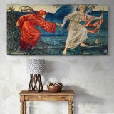 Love Leading the Pilgrim by John Henry Dearle — single-panel canvas above a console table