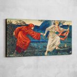 Love Leading the Pilgrim by John Henry Dearle — single-panel canvas shown on a pale studio wall