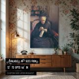 Madame Martial Caillebotte by Gustave Caillebotte - Black Dress and Needlework canvas wall art
