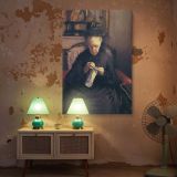 Madame Martial Caillebotte by Gustave Caillebotte - Black Dress and Needlework canvas wall art - Image 5