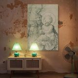 Madonna and Child - Albrecht DUrer Fine Line Religious Engraving canvas wall art - Image 5