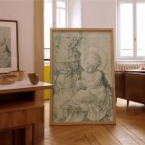 Madonna and Child - Albrecht DUrer Fine Line Religious Engraving canvas wall art - Image 7