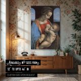 Madonna and Child - Leonardo da Vinci Red and Blue Tones with Grace canvas wall art