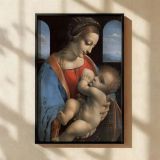 Madonna and Child - Leonardo da Vinci Red and Blue Tones with Grace canvas wall art - Image 2
