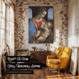 Madonna and Child - Leonardo da Vinci Red and Blue Tones with Grace canvas wall art - Image 3