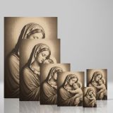 Madonna and Child - Sepia Sacred Embrace Illustration canvas wall art - Image 4