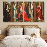 Madonna and Child Triptych by Master of the Saint Lucy Legend — single-panel canvas in a bedroom