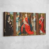 Madonna and Child Triptych by Master of the Saint Lucy Legend — single-panel canvas shown on a pale studio wall
