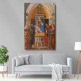 Madonna and Child with Saints - Renaissance Sacred Group By Marcello Fogolino canvas wall art - Image 5