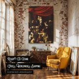 Madonna of the Rosary - Virgin Mary with Saints by Caravaggio canvas wall art - Image 3