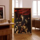 Madonna of the Rosary - Virgin Mary with Saints by Caravaggio canvas wall art - Image 7