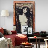 Madonna - Sensual and Spiritual Swirling Hair Portrait By Edvard Munch canvas wall art