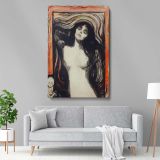 Madonna - Sensual and Spiritual Swirling Hair Portrait By Edvard Munch canvas wall art - Image 5