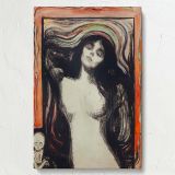 Madonna - Sensual and Spiritual Swirling Hair Portrait By Edvard Munch canvas wall art - Image 7