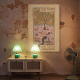 Majnun in Desert - Persian Miniature with Gold Tree and Pink Sky canvas wall art - Image 5