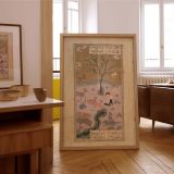 Majnun in Desert - Persian Miniature with Gold Tree and Pink Sky canvas wall art - Image 7