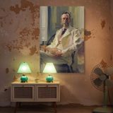 Man with Cat by Cecilia Beaux - White Suit with Yellow Cat and Light Brushwork canvas wall art - Image 5