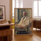 Man with Cat by Cecilia Beaux - White Suit with Yellow Cat and Light Brushwork canvas wall art - Image 7