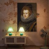 Maria Anna of Spain - Velazquez Queen with Lace Collar and Red Drapery canvas wall art - Image 5
