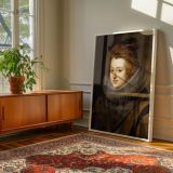 Maria Anna of Spain - Velazquez Queen with Lace Collar and Red Drapery canvas wall art - Image 6