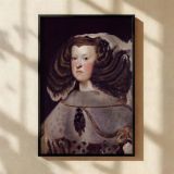 Mariana of Austria - Velazquez Baroque Queen in Blue and Silver Gown canvas wall art - Image 2