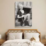Marilyn in Black Corset Dress - Milton Greene 1956 Portrait Canvas Print - Image 3