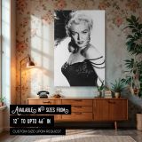 Marilyn in Dramatic Feather Headpiece - Retro Movie Glam canvas wall art