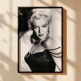 Marilyn in Dramatic Feather Headpiece - Retro Movie Glam canvas wall art - Image 2