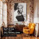 Marilyn in Dramatic Feather Headpiece - Retro Movie Glam canvas wall art - Image 3
