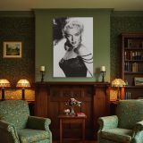Marilyn in Dramatic Feather Headpiece - Retro Movie Glam canvas wall art - Image 5