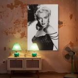 Marilyn in Dramatic Feather Headpiece - Retro Movie Glam canvas wall art - Image 6