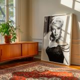 Marilyn in Dramatic Feather Headpiece - Retro Movie Glam canvas wall art - Image 7