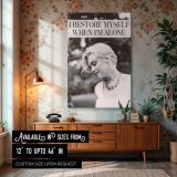 Marilyn Monroe Alone Quote - Elegant Black and White Self-Love Wall Art
