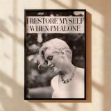 Marilyn Monroe Alone Quote - Elegant Black and White Self-Love Wall Art - Image 2