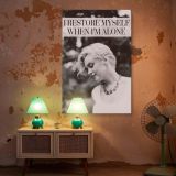 Marilyn Monroe Alone Quote - Elegant Black and White Self-Love Wall Art - Image 6