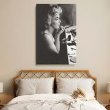 Marilyn Monroe Applying Makeup - Iconic Vanity Scene in Retro Canvas - Image 3