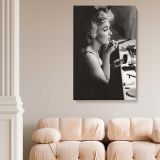 Marilyn Monroe Applying Makeup - Iconic Vanity Scene in Retro Canvas - Image 5