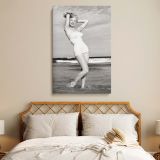 Marilyn Monroe Beach Canvas - Black and White Bikini Scene Glam Home Decor - Image 3