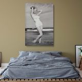 Marilyn Monroe Beach Canvas - Black and White Bikini Scene Glam Home Decor - Image 8