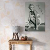 Marilyn Monroe Bikini Pose - Iconic Model at Beach Vintage Canvas Wall Print